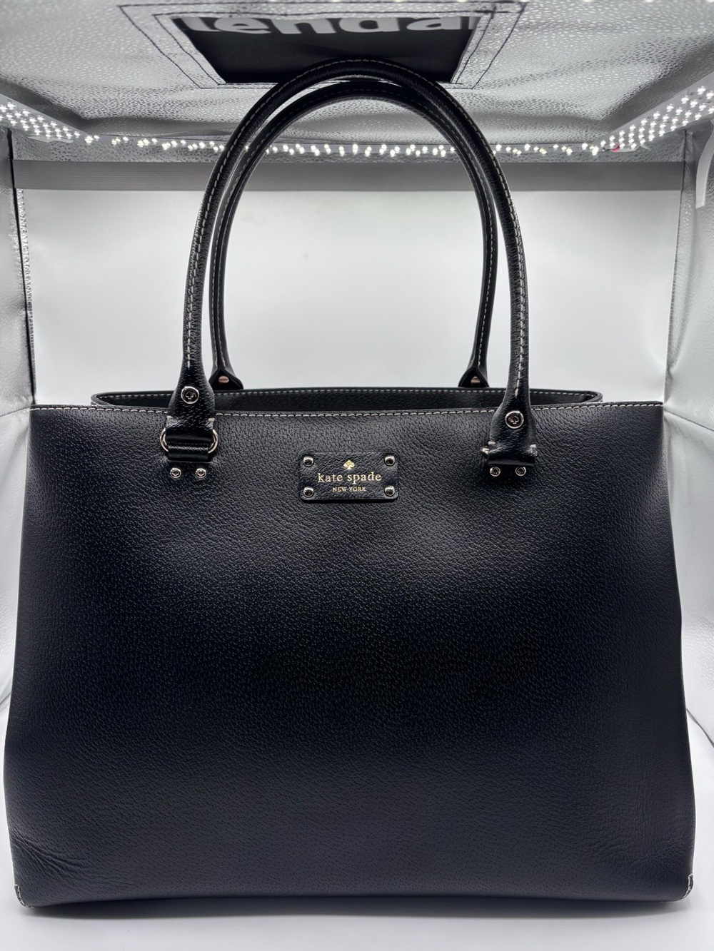 Authentic Kate Spade New York | Wellesley Fallon (#WKRU1433) XL Black Leather